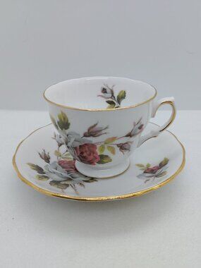 Vintage Royal Vale Tea Cup & Saucer by Ridgway England Rose Design